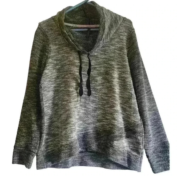 Calvin Klein Performance Mock Neck Sweater Black White Woman's Size Large - Picture 1 of 12